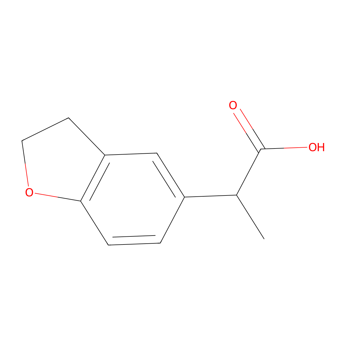 2-(2,3-Dihydro-1-benzofuran-5-yl)propanoic acid molecular structure, CAS 1537705-08-0