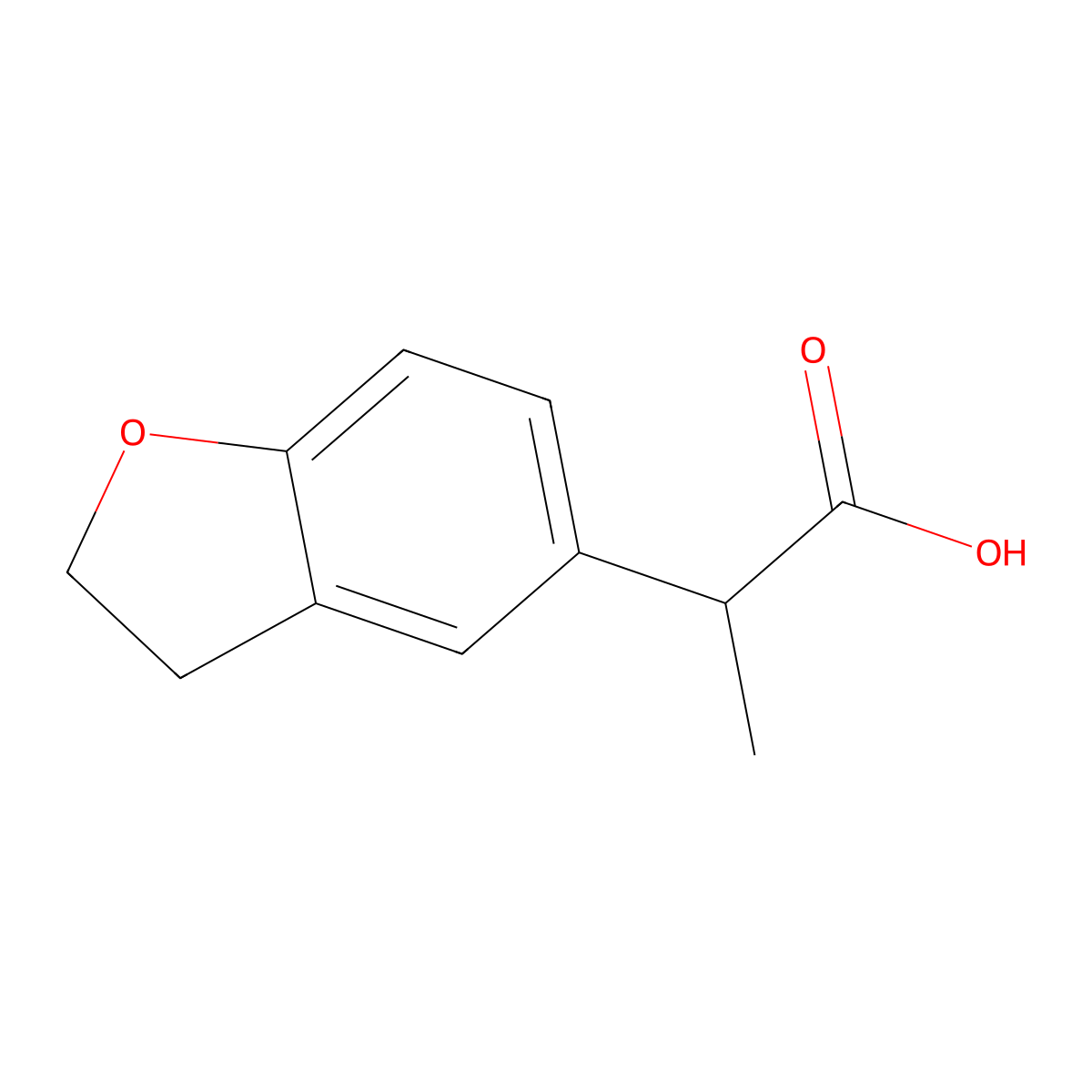 2-(2,3-Dihydro-1-benzofuran-5-yl)propanoic acid molecular structure, CAS 1537705-08-0