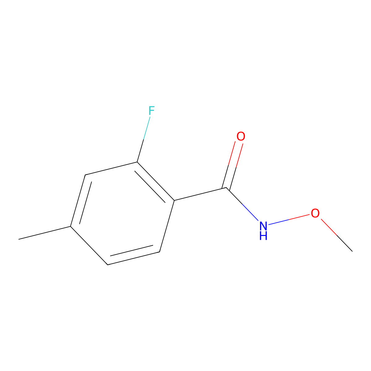 2-fluoro-N-methoxy-4-methylbenzamide molecular structure, CAS 1537713-55-5
