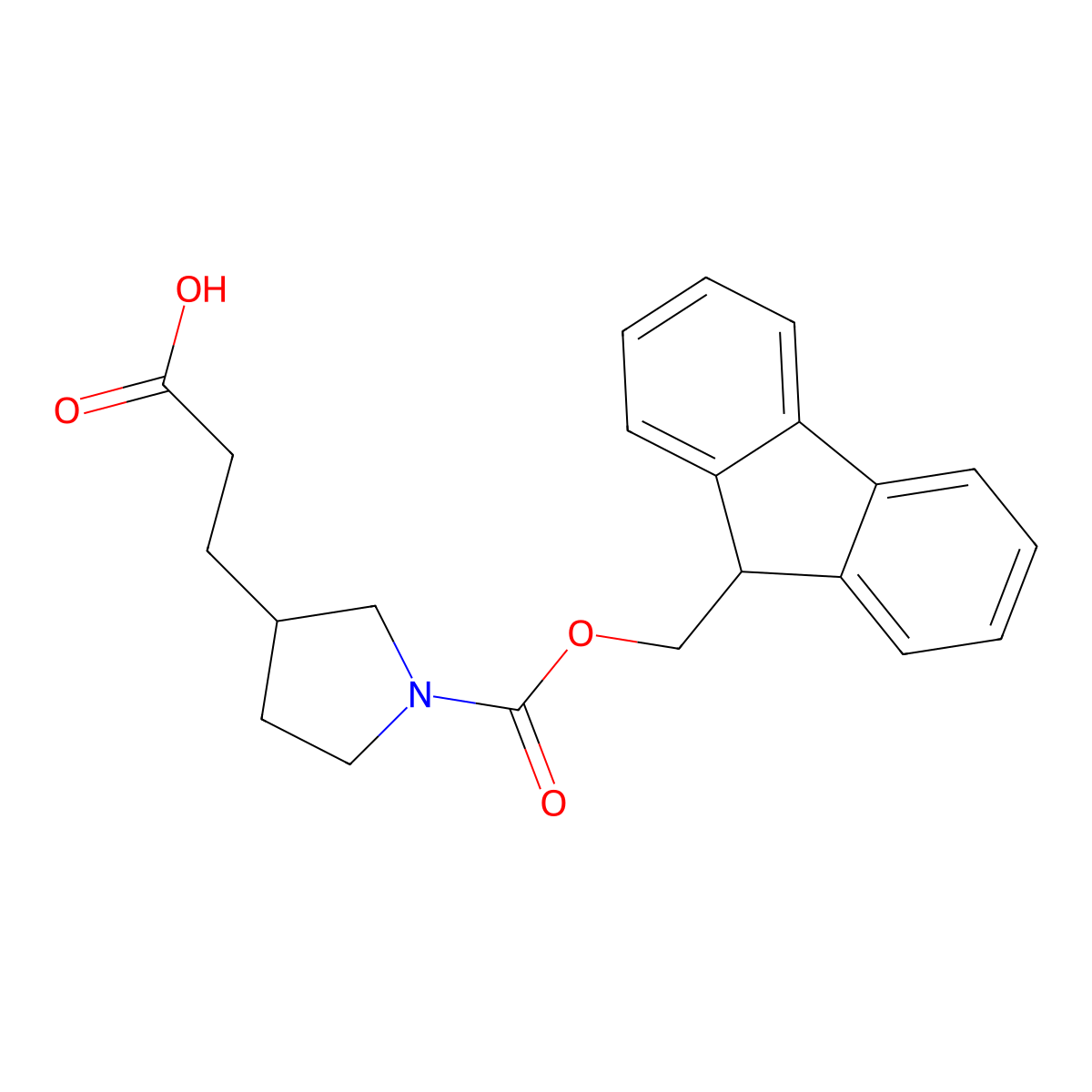 3-(1-[(9H-Fluoren-9-ylmethoxy)carbonyl]pyrrolidin-3-YL)propanoic acid molecular structure, CAS 1537722-39-6