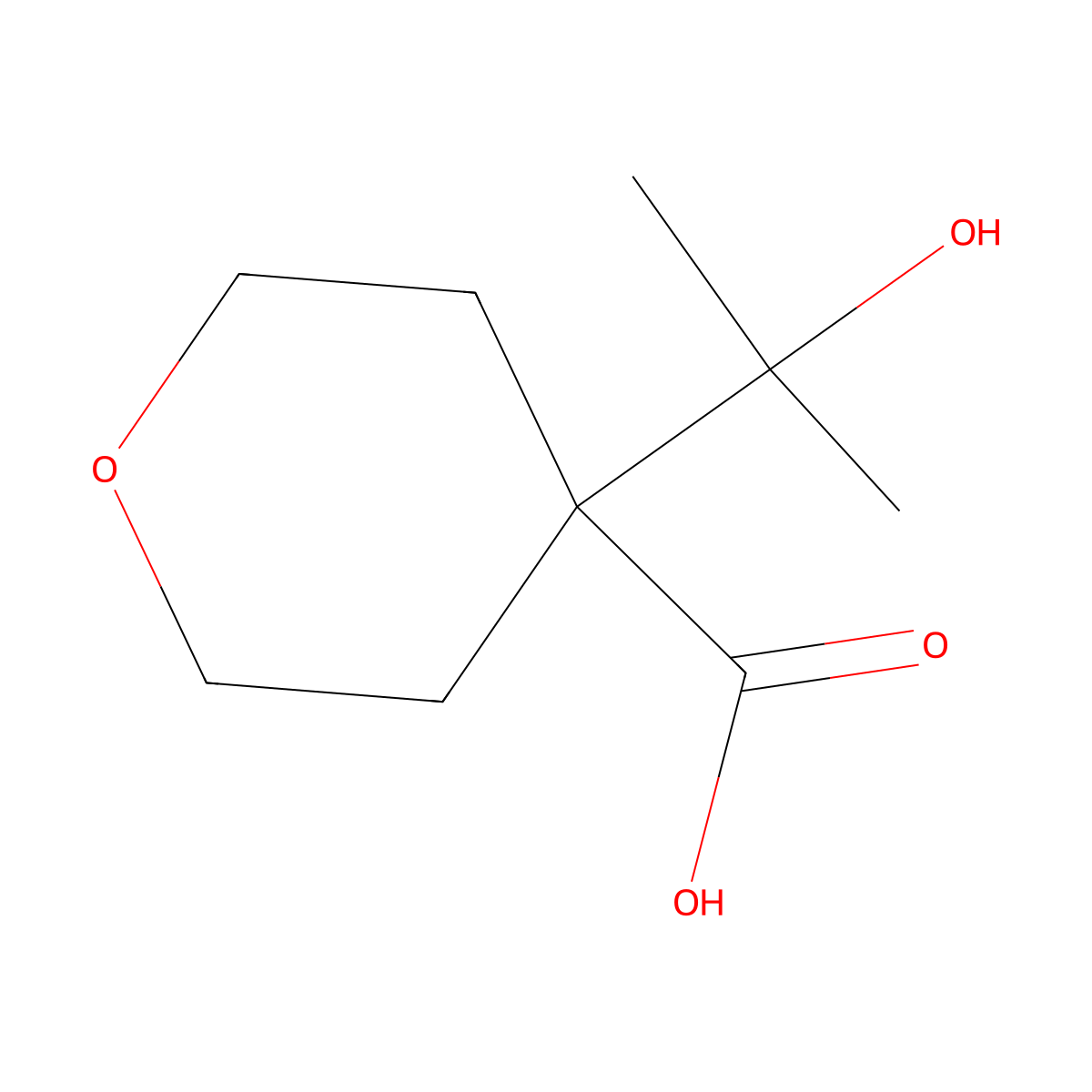 4-(2-Hydroxypropan-2-yl)oxane-4-carboxylic acid molecular structure, CAS 1537723-57-1
