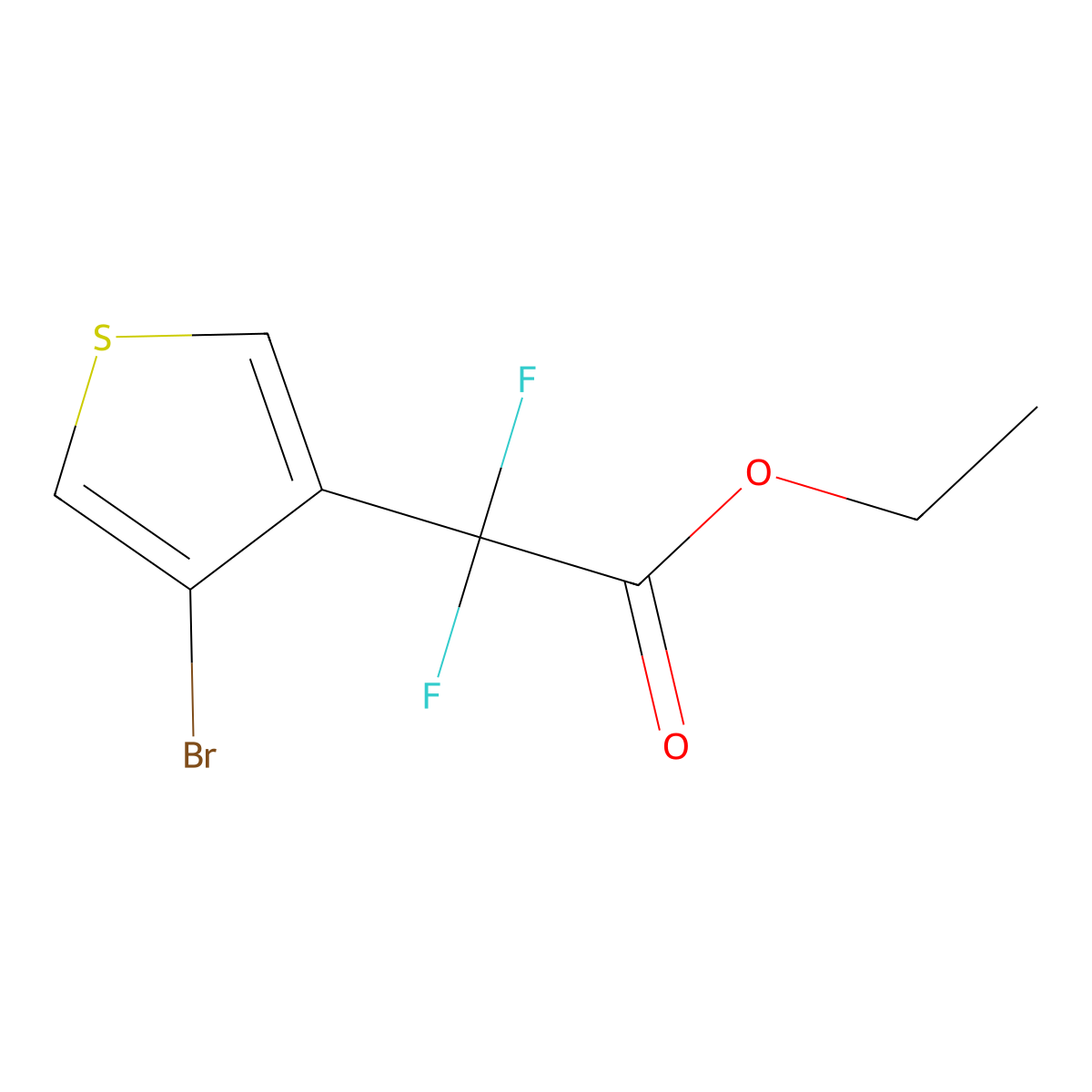 Ethyl 2-(4-bromothiophen-3-YL)-2,2-difluoroacetate molecular structure, CAS 1537724-16-5