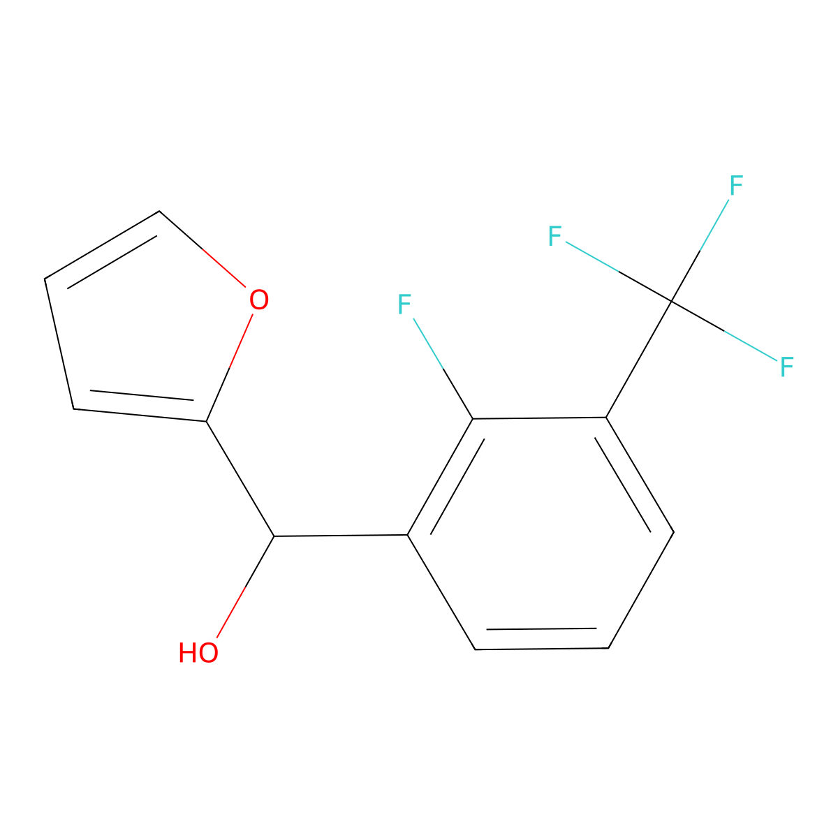 (2-Fluoro-3-(trifluoromethyl)phenyl)(furan-2-yl)methanol molecular structure, CAS 1537726-60-5