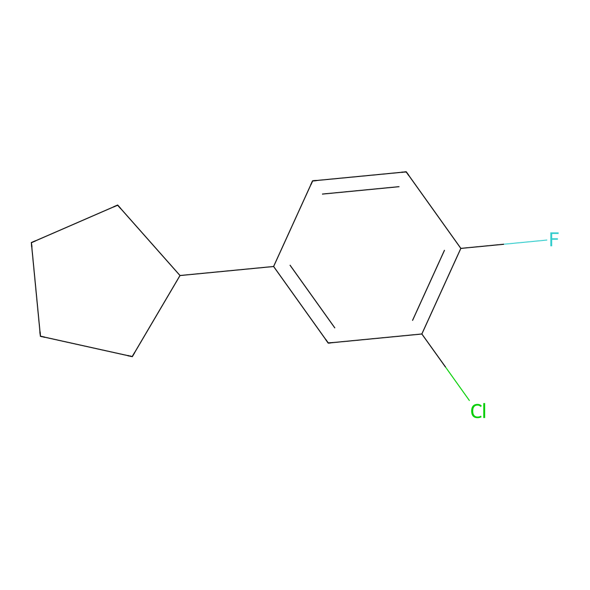 2-Chloro-4-cyclopentyl-1-fluorobenzene molecular structure, CAS 1537740-36-5