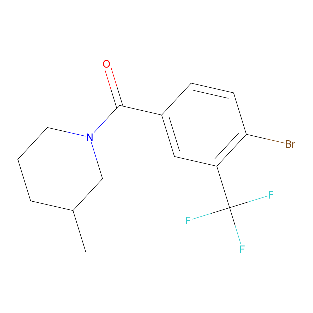 [4-Bromo-3-(trifluoromethyl)phenyl](3-methyl-1-piperidinyl)methanone molecular structure, CAS 1537742-40-7
