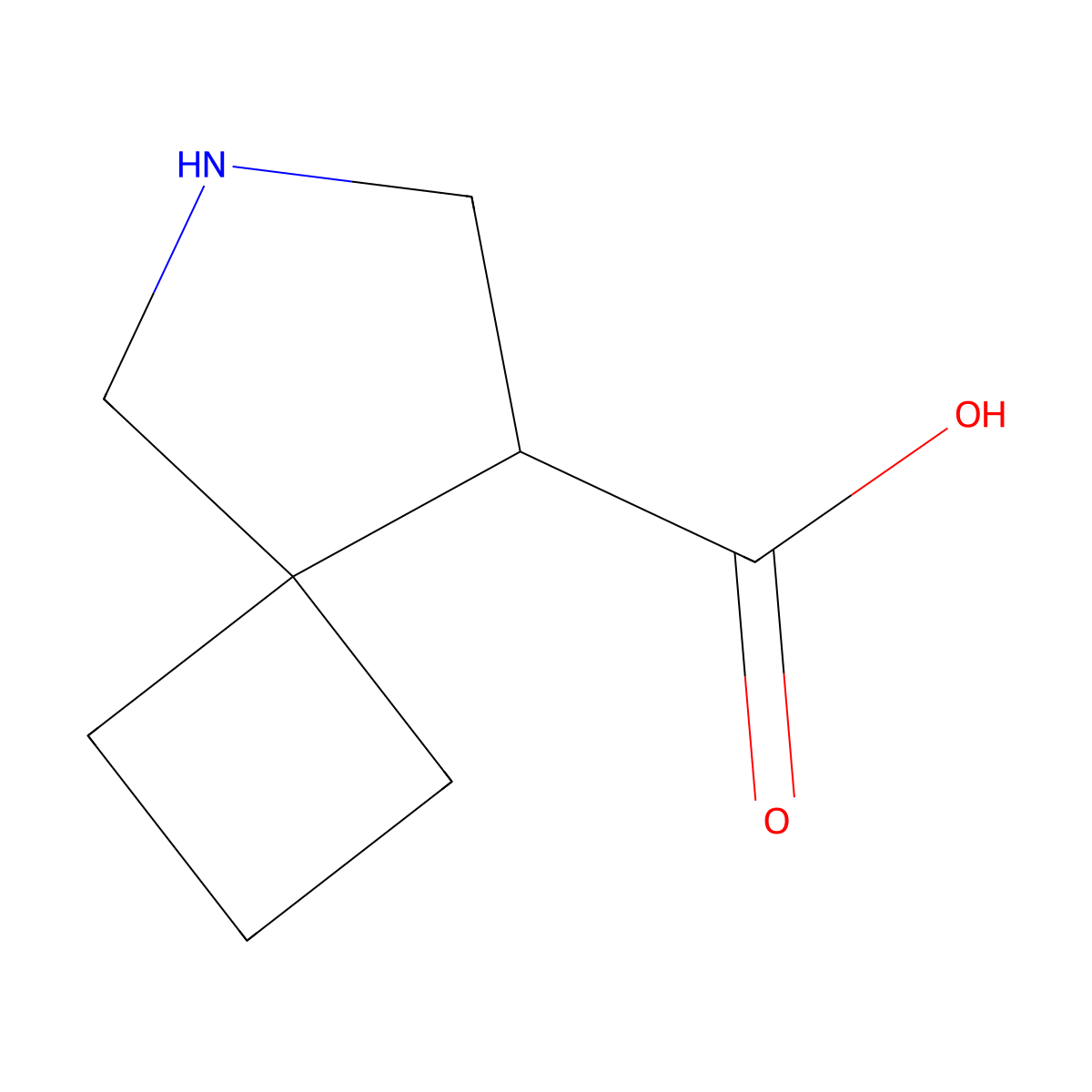 6-Azaspiro[3.4]octane-8-carboxylic acid molecular structure, CAS 1537744-20-9