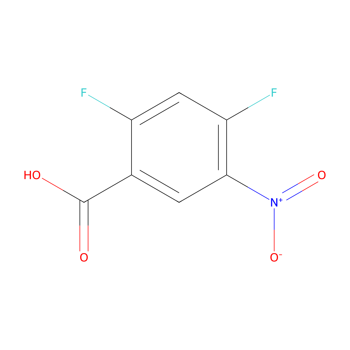 2,4-Difluoro-5-nitrobenzoic acid molecular structure, CAS 153775-33-8