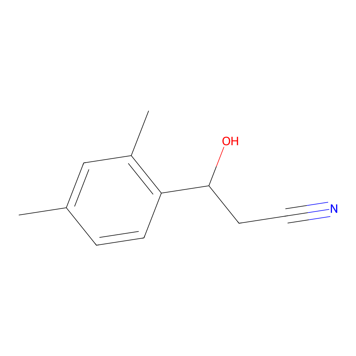 3-(2,4-Dimethylphenyl)-3-hydroxypropanenitrile molecular structure, CAS 1537793-78-4
