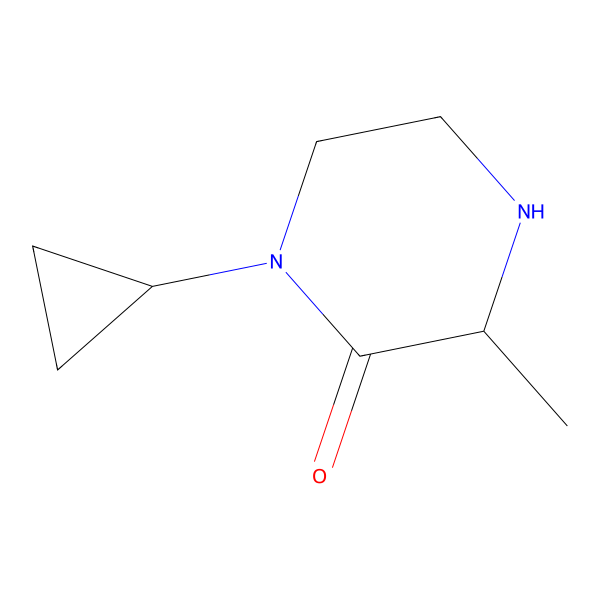 1-Cyclopropyl-3-methylpiperazin-2-one molecular structure, CAS 1537801-72-1