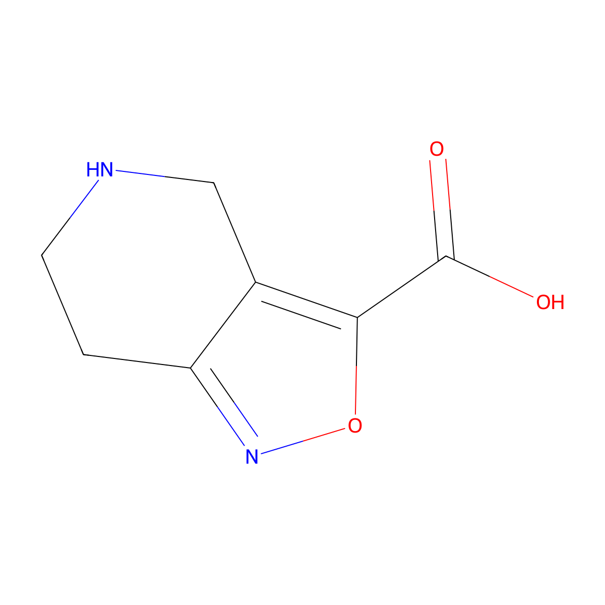 4H,5H,6H,7H-[1,2]oxazolo[4,3-c]pyridine-3-carboxylic acid molecular structure, CAS 1537805-07-4