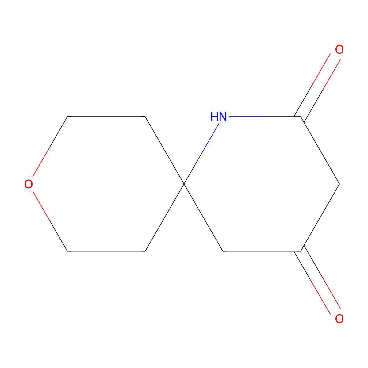 9-Oxa-1-azaspiro(5.5)undecane-2,4-dione molecular structure, CAS 1537817-18-7