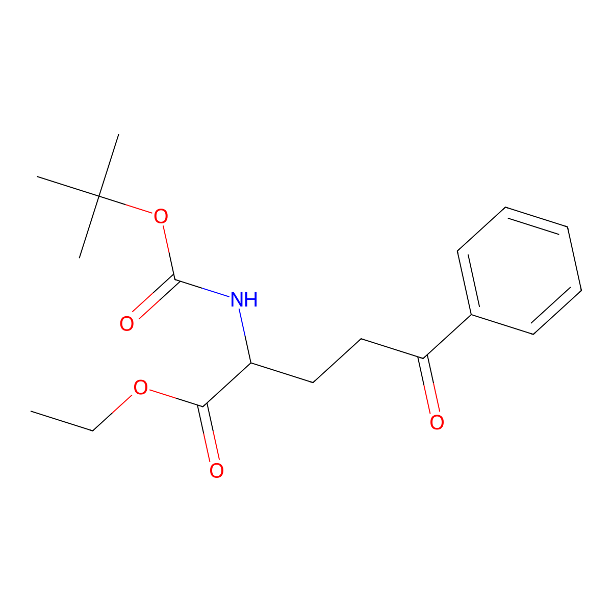 (S)-Ethyl-2-(tert-butoxycarbonylamino)-5-phenyl-5-oxopentanoate molecular structure, CAS 153783-18-7