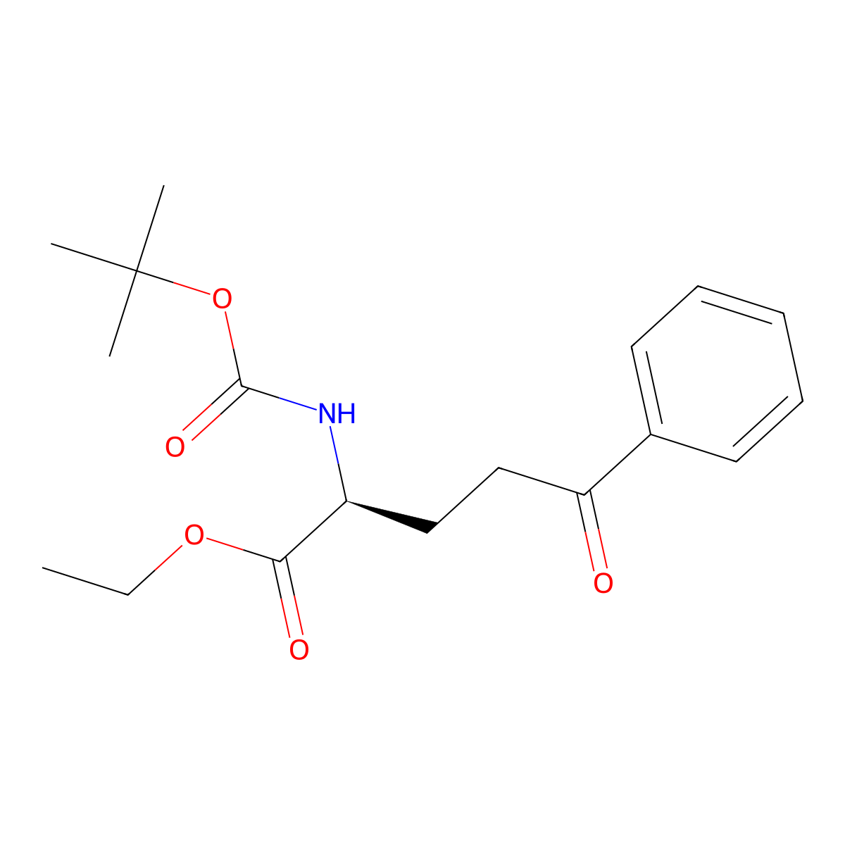 (S)-Ethyl-2-(tert-butoxycarbonylamino)-5-phenyl-5-oxopentanoate molecular structure, CAS 153783-18-7