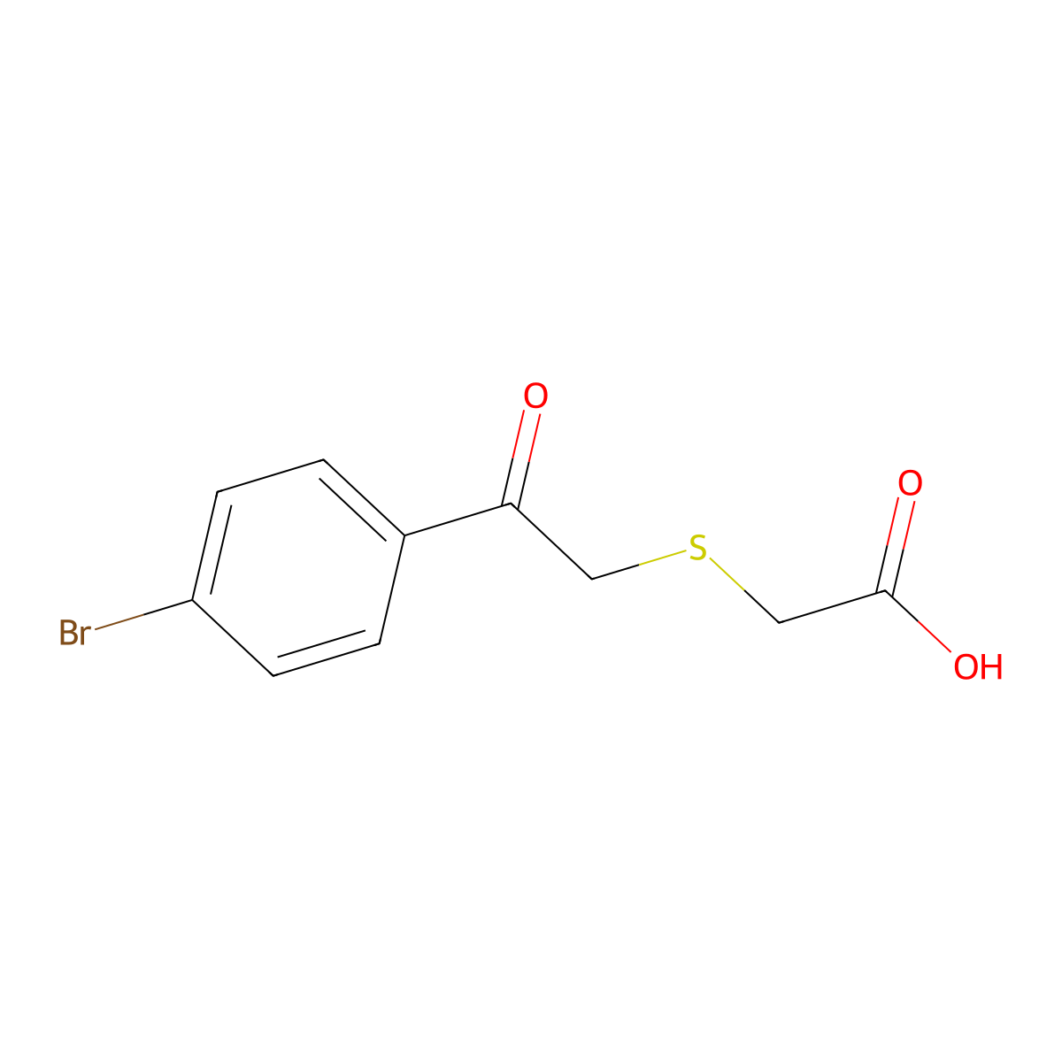 2-[2-(4-Bromophenyl)-2-oxoethylthio]acetic acid molecular structure, CAS 153783-87-0
