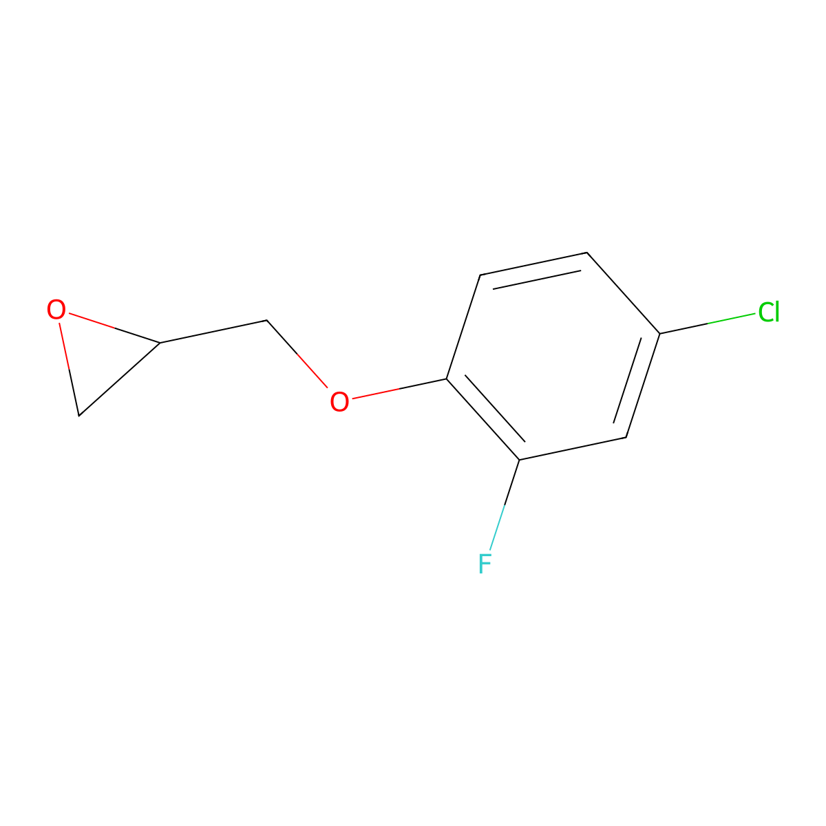 2-((4-Chloro-2-fluorophenoxy)methyl)oxirane molecular structure, CAS 1537838-19-9