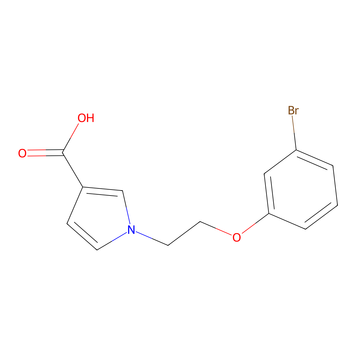 1-[2-(3-bromophenoxy)ethyl]-1H-pyrrole-3-carboxylic acid molecular structure, CAS 1537856-79-3