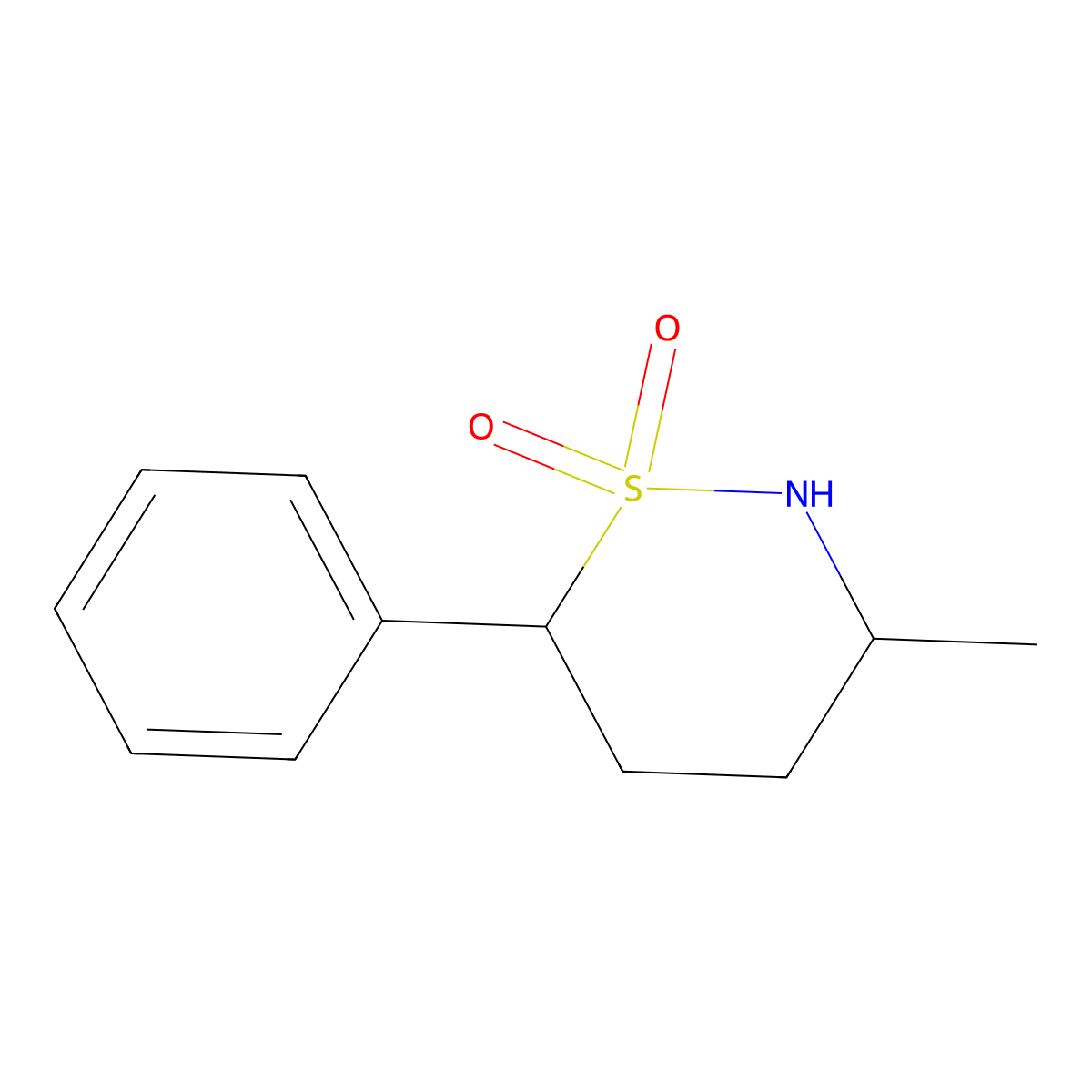 (3S,6R)-3-Methyl-6-phenyl-1,2-thiazinane 1,1-dioxide molecular structure, CAS 1537863-97-0