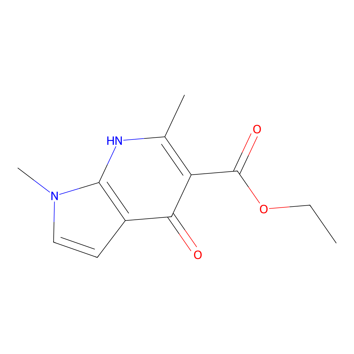 ethyl 4-hydroxy-1,6-dimethyl-1H-pyrrolo[2,3-b]pyridine-5-carboxylate molecular structure, CAS 1537883-68-3