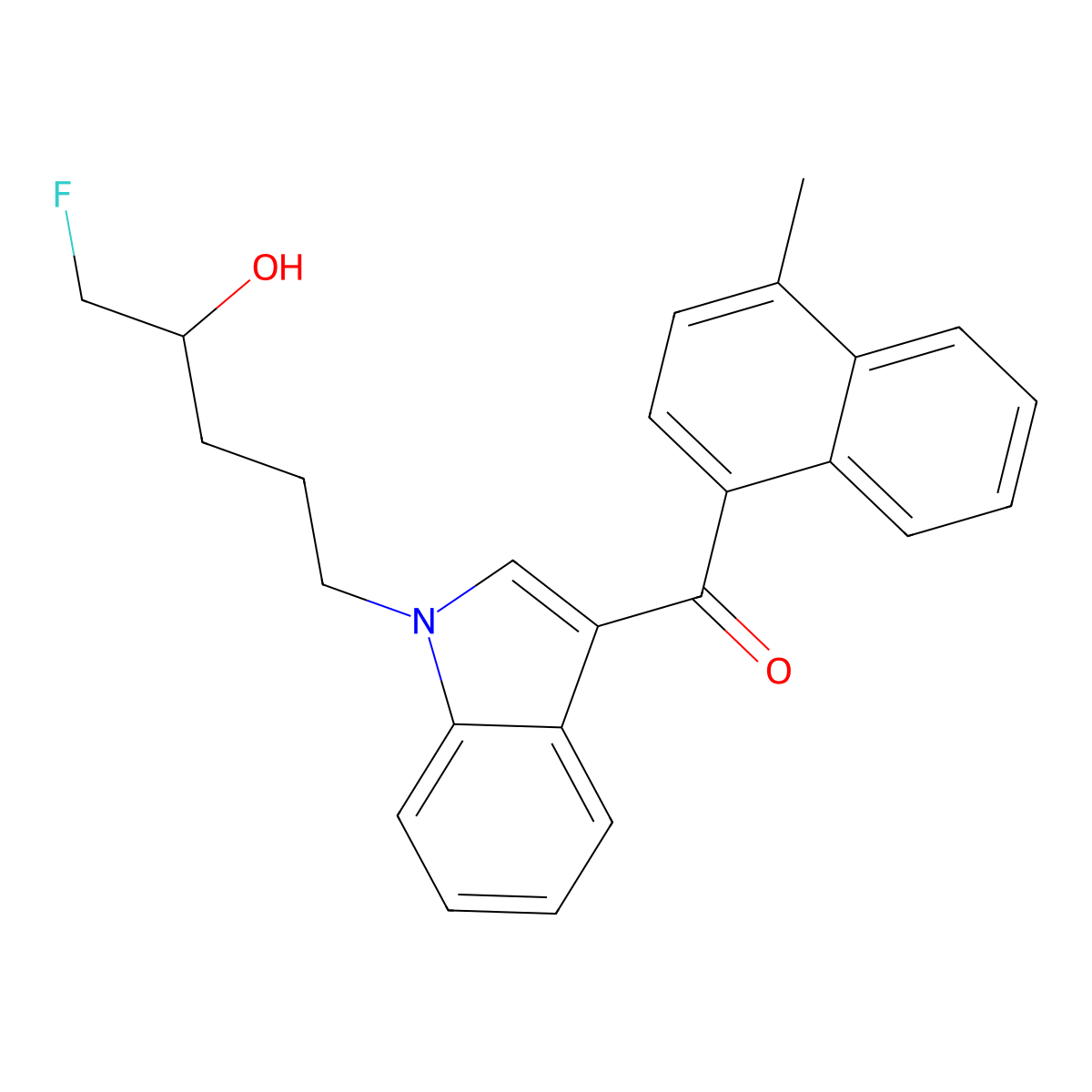 MAM-2201 N-(4-hydroxypentyl)metabolite molecular structure, CAS 1537889-05-6