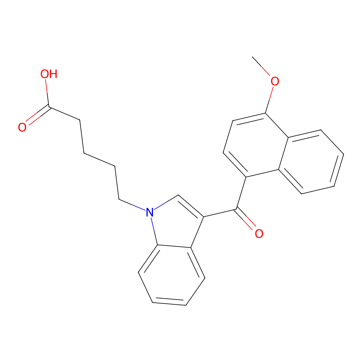 JWH 081 N-pentanoic acid metabolite molecular structure, CAS 1537889-08-9