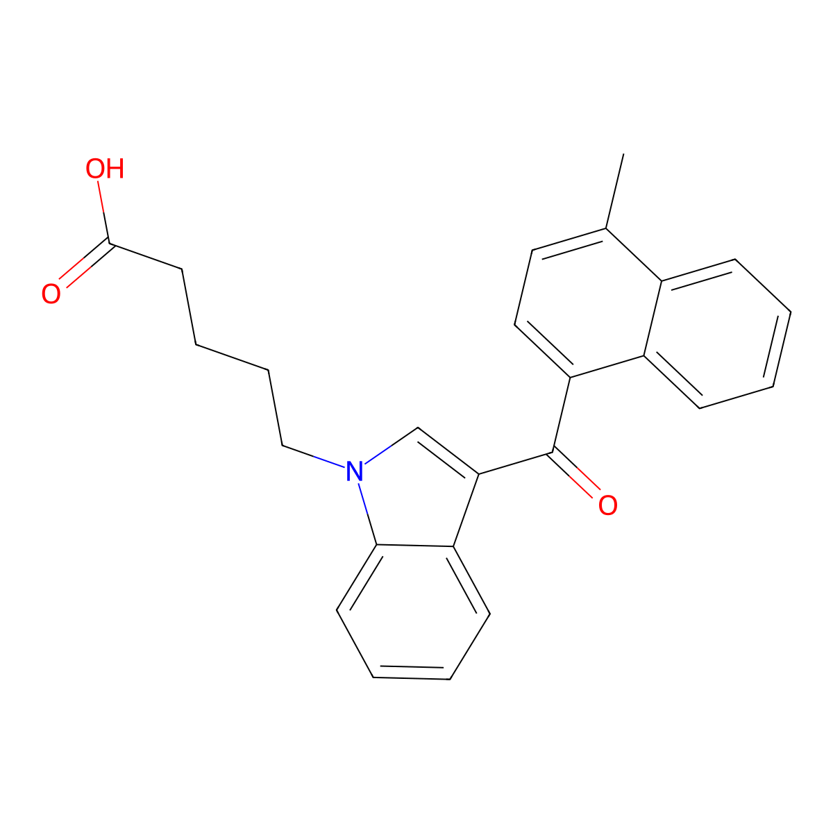 MAM-2201 N-pentanoic acid metabolite molecular structure, CAS 1537889-09-0
