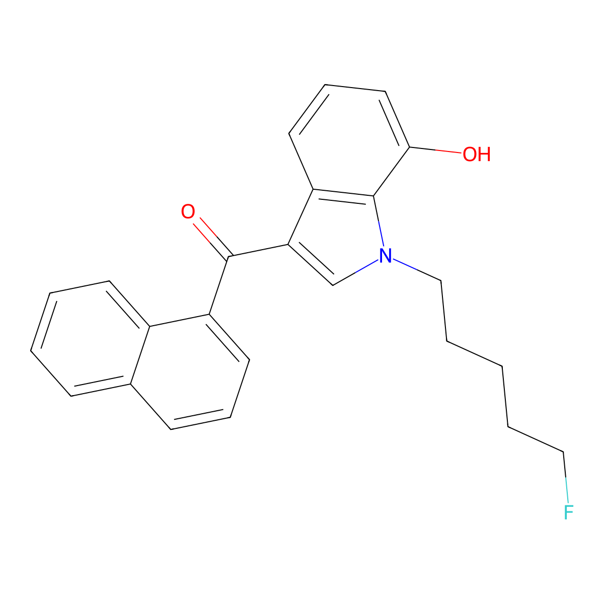 AM2201 7-hydroxyindole metabolite molecular structure, CAS 1537889-11-4
