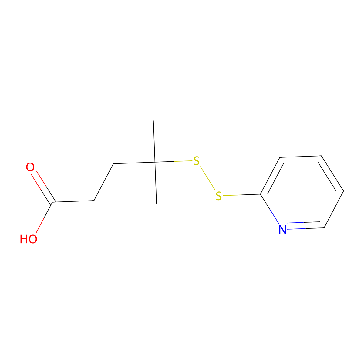 4-Methyl-4-(pyridin-2-yldisulfanyl)pentanoic acid molecular structure, CAS 1537891-69-2