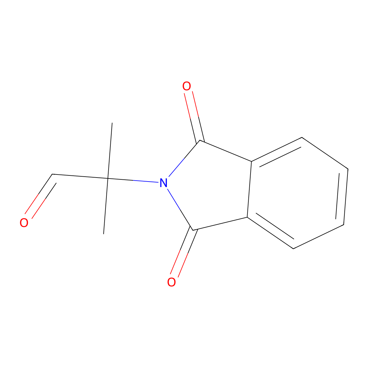2-(1,3-dioxo-2,3-dihydro-1H-isoindol-2-yl)-2-methylpropanal molecular structure, CAS 15379-23-4
