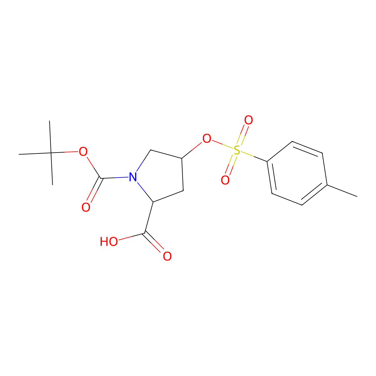 Boc-cis-Hyp(Ts)-OH molecular structure, CAS 153790-67-1