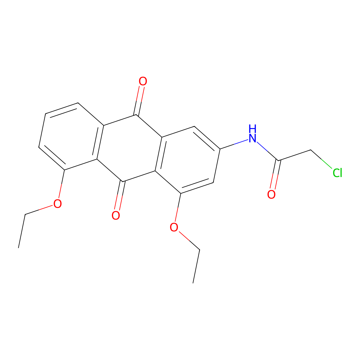 2-Chloro-N-(4,5-diethoxy-9,10-dioxo-9,10-dihydroanthracen-2-yl)acetamide molecular structure, CAS 1537900-10-9