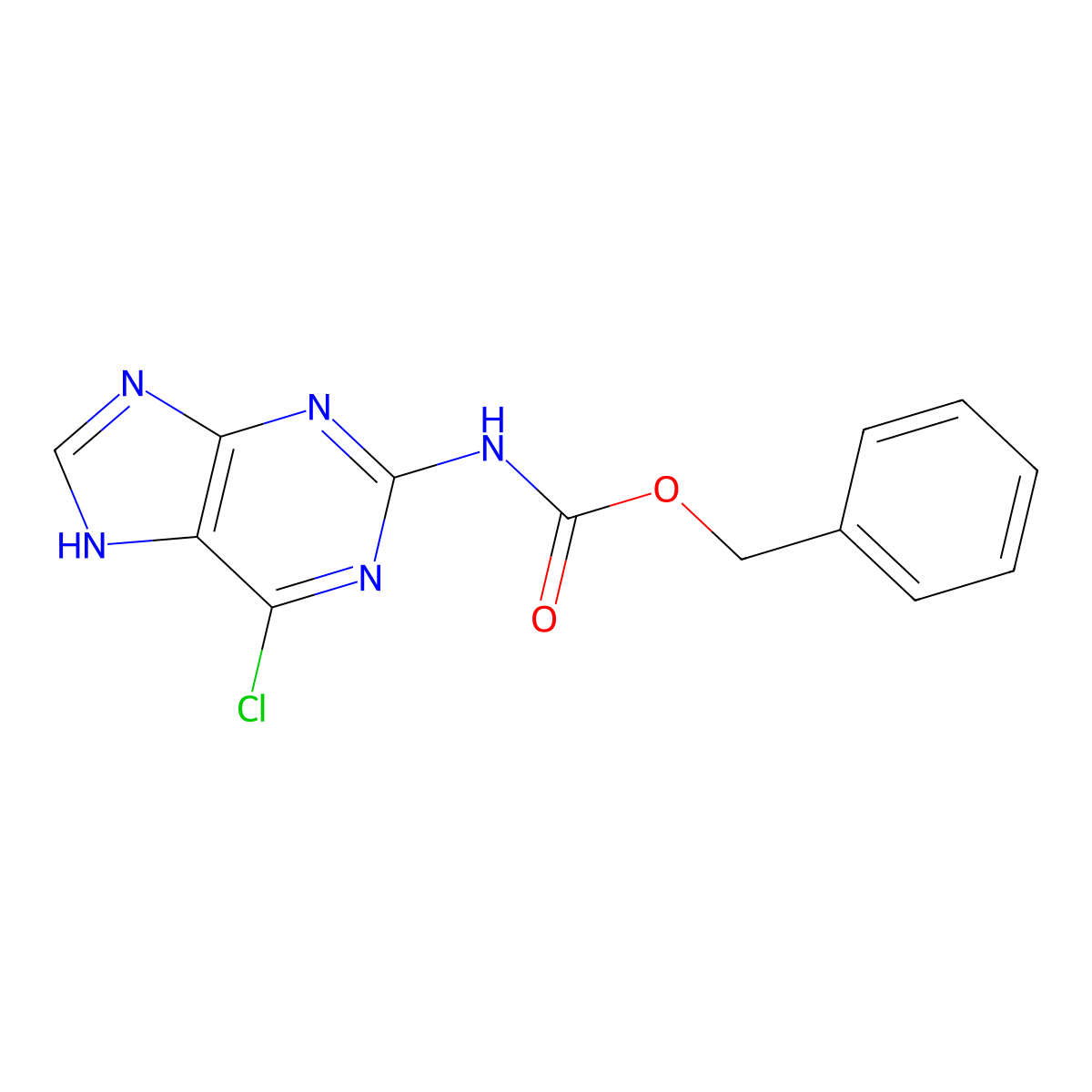 benzyl N-(6-chloro-7H-purin-2-yl)carbamate molecular structure, CAS 1537901-55-5