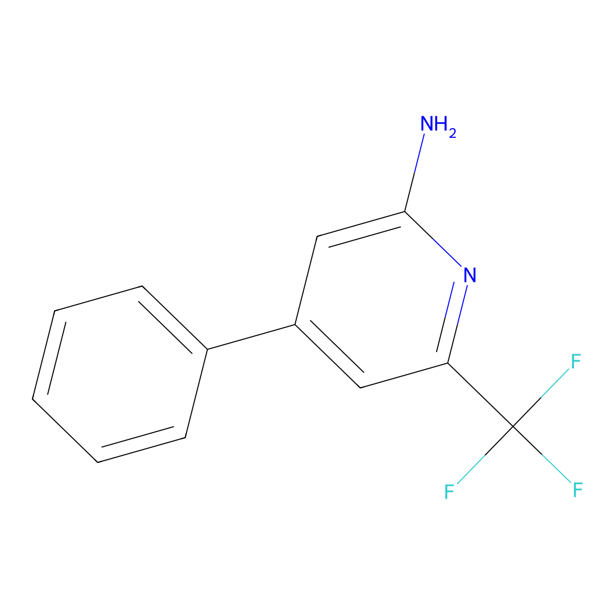2-Amino-4-phenyl-6-(trifluoromethyl)pyridine molecular structure, CAS 1537905-41-1
