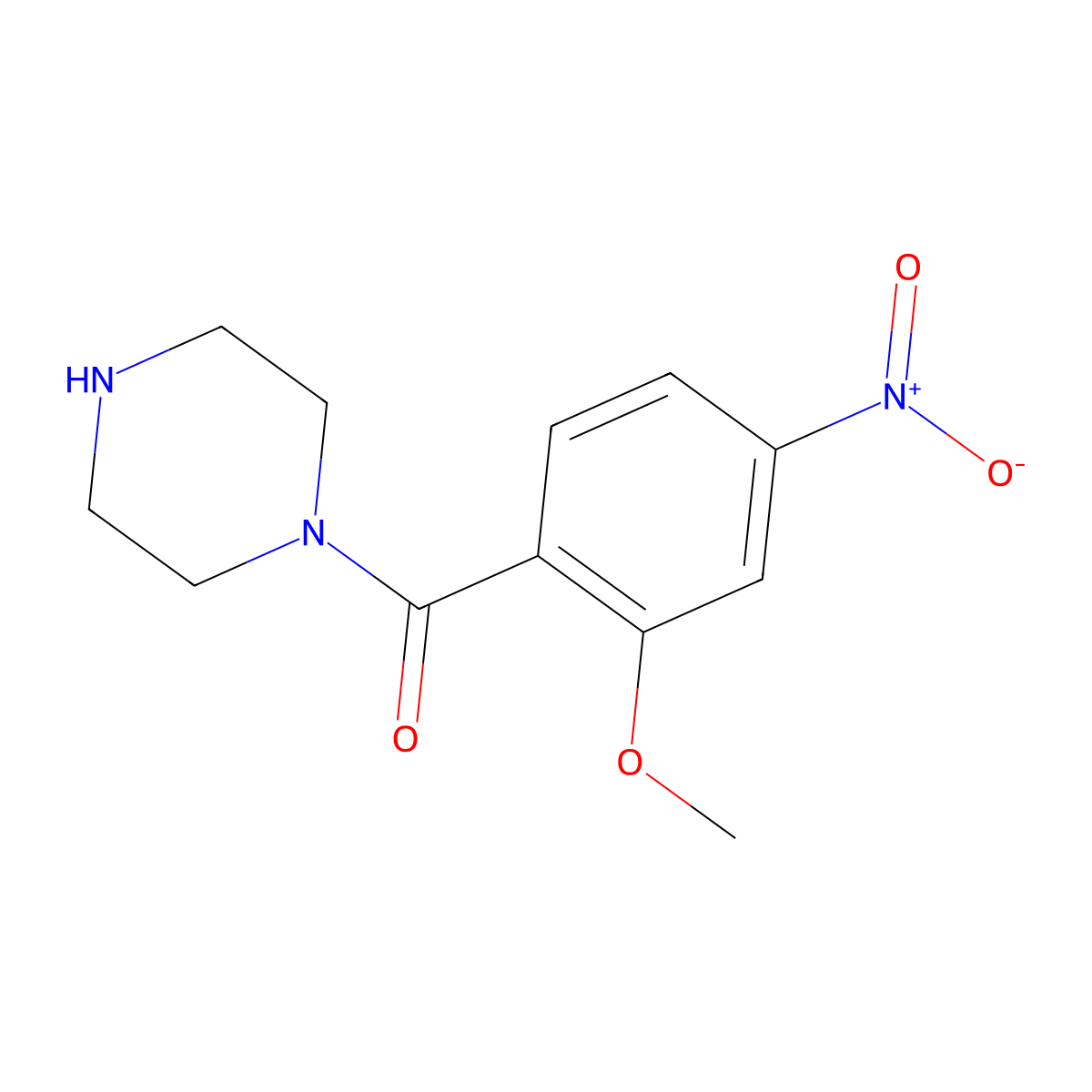 1-(2-Methoxy-4-nitrobenzoyl)piperazine molecular structure, CAS 1537918-15-2