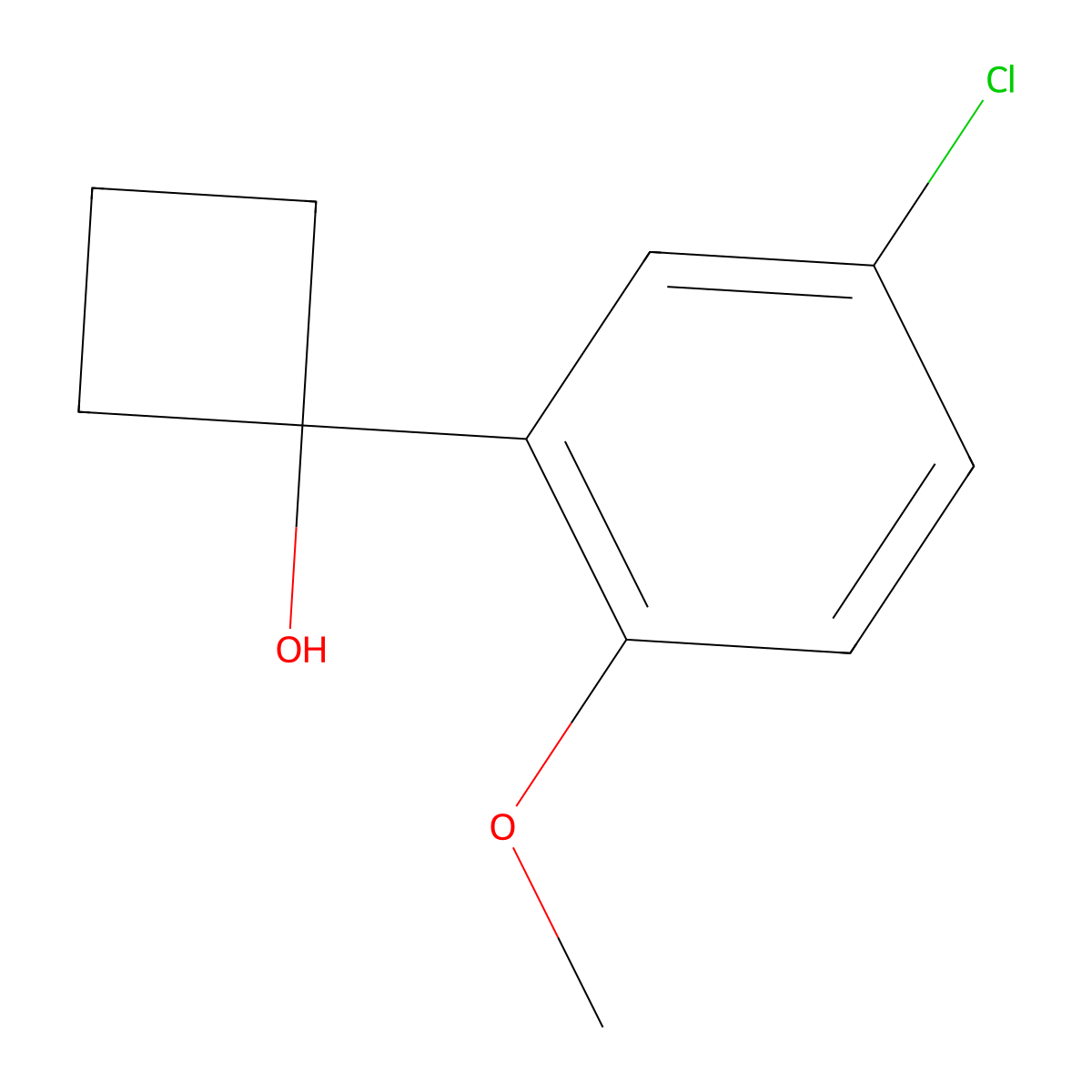 1-(5-Chloro-2-methoxyphenyl)cyclobutanol molecular structure, CAS 1537951-78-2