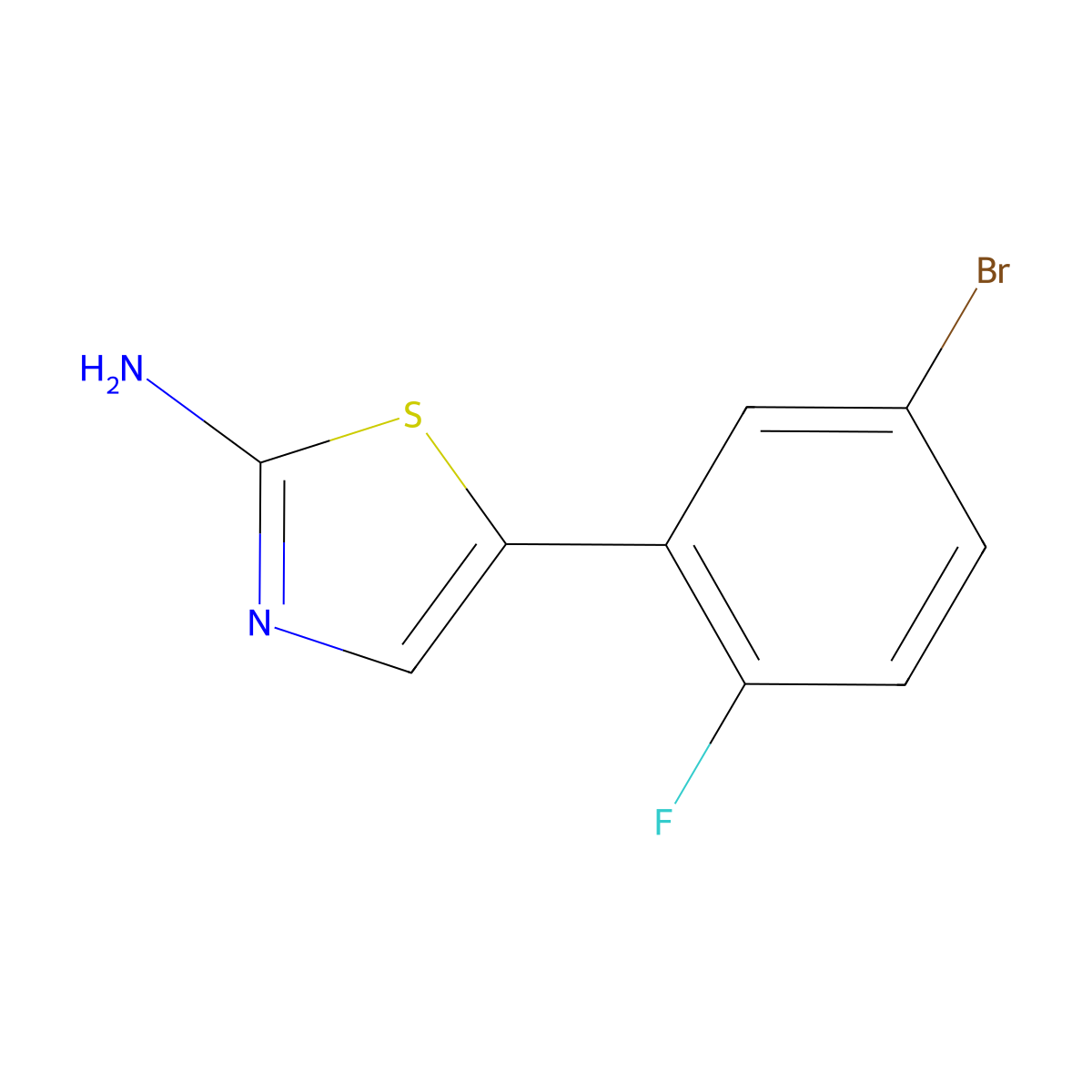 5-(5-Bromo-2-fluorophenyl)thiazol-2-amine molecular structure, CAS 1537952-88-7