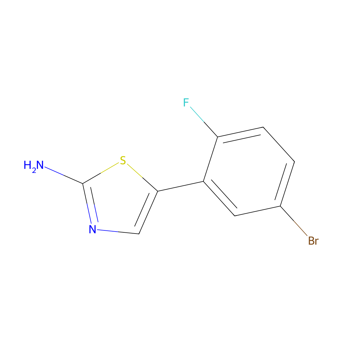 5-(5-Bromo-2-fluorophenyl)thiazol-2-amine molecular structure, CAS 1537952-88-7