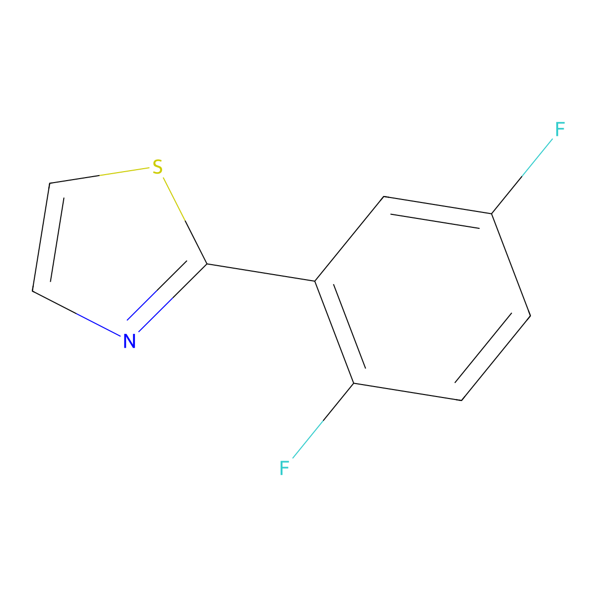 2-(2,5-Difluorophenyl)-1,3-thiazole molecular structure, CAS 1537957-52-0