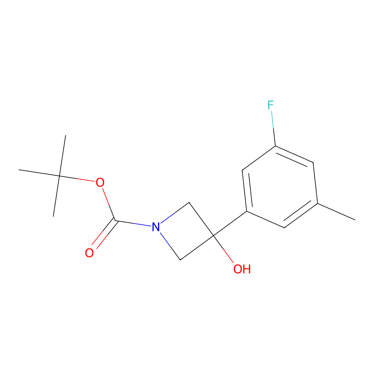 1,1-Dimethylethyl 3-(3-fluoro-5-methylphenyl)-3-hydroxy-1-aZetidinecarboxylate molecular structure, CAS 1537962-97-2