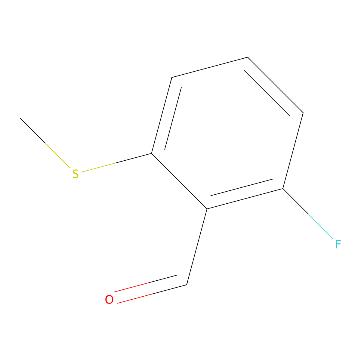 2-Fluoro-6-(methylthio)benzaldehyde molecular structure, CAS 153798-06-2