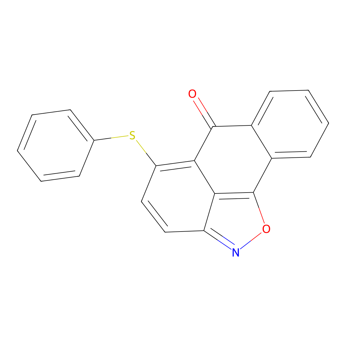 5-(phenylthio)-6H-anthra[1,9-cd]isoxazol-6-one molecular structure, CAS 153799-01-0