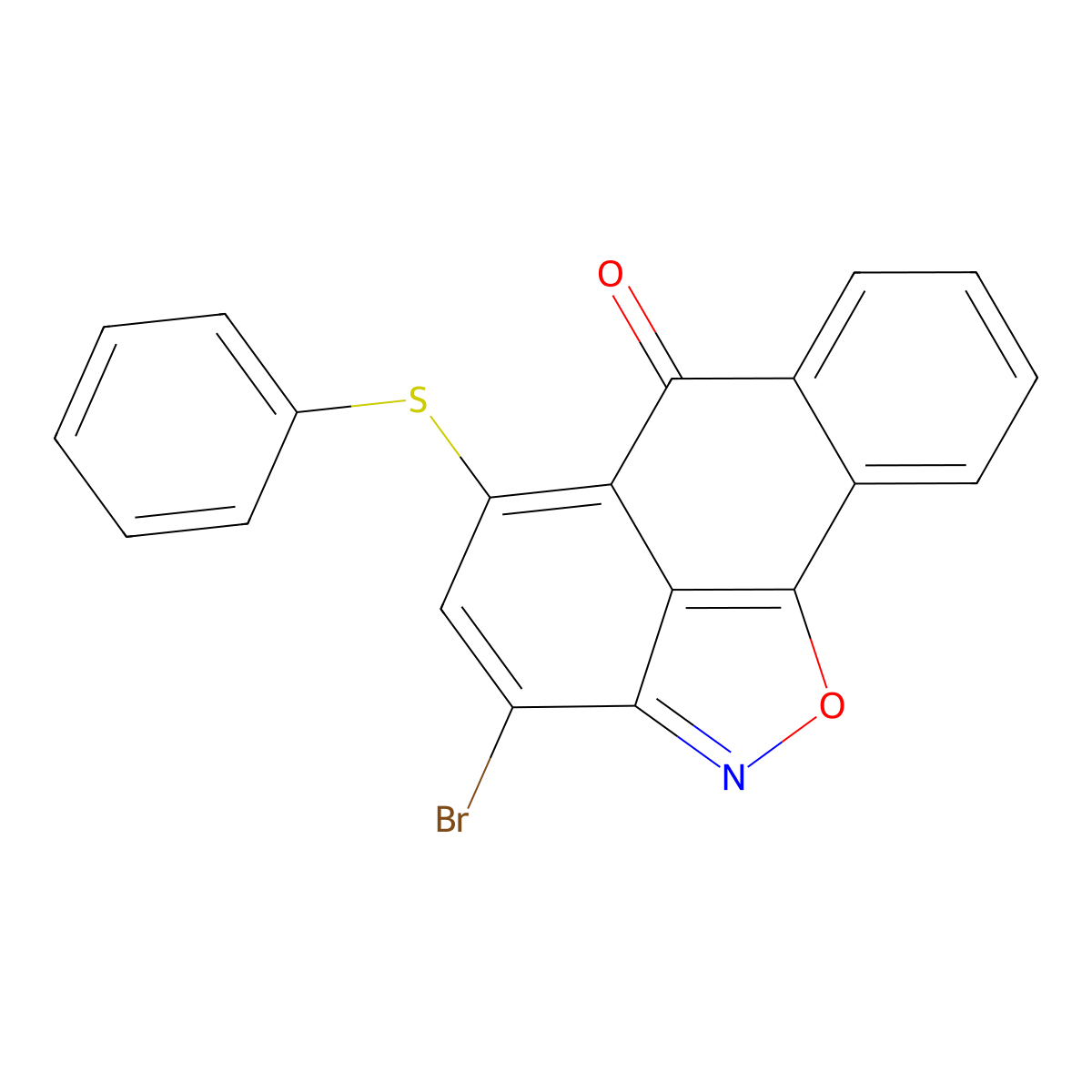 3-bromo-5-(phenylthio)-6H-anthra[1,9-cd]isoxazol-6-one molecular structure, CAS 153799-02-1