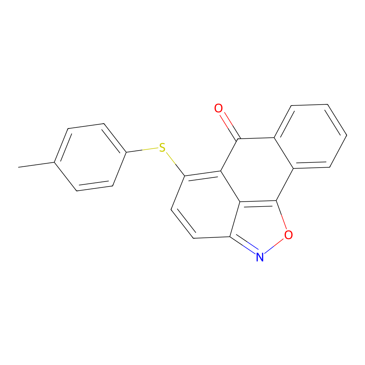 5-(p-tolylthio)-6H-anthra[1,9-cd]isoxazol-6-one molecular structure, CAS 153799-05-4