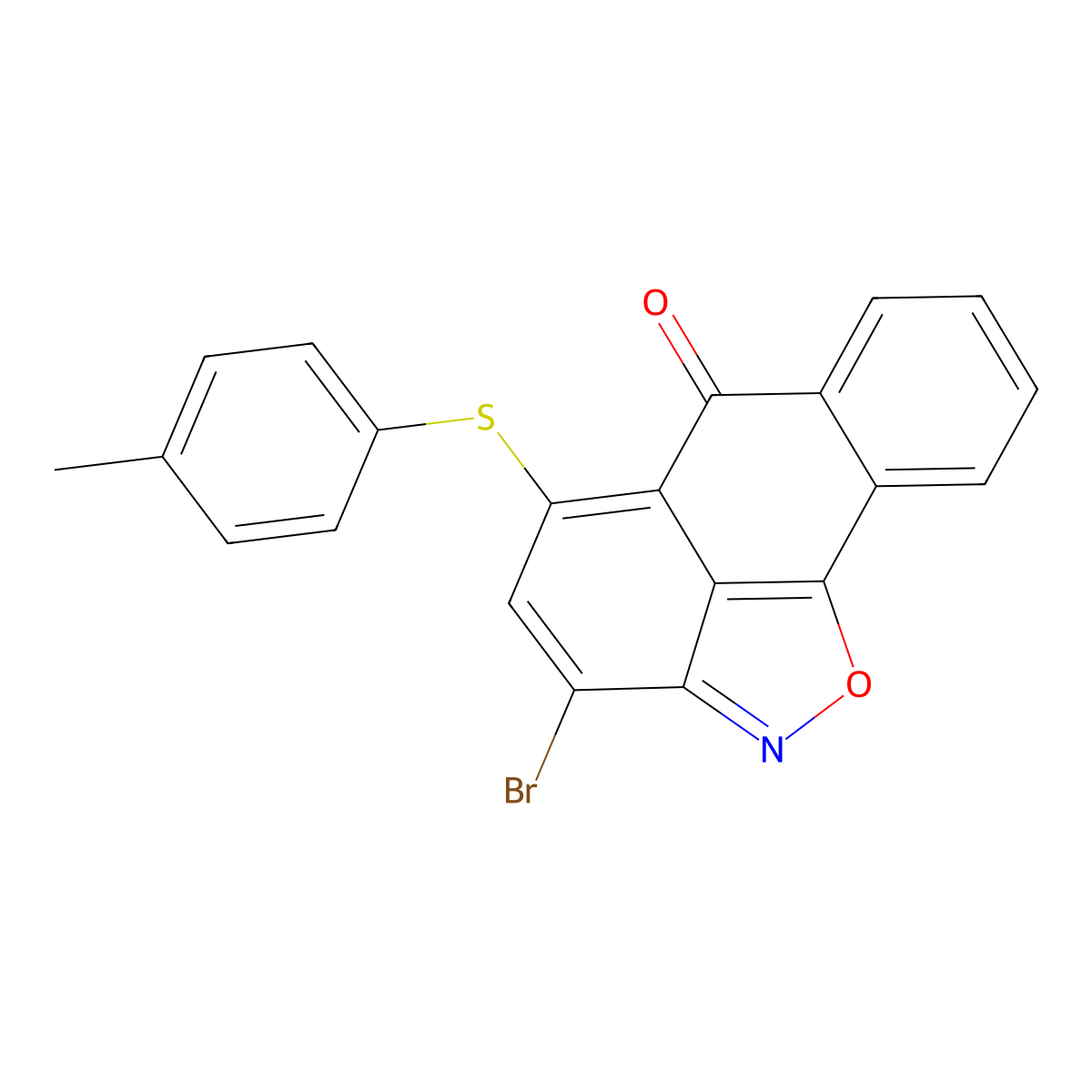 3-bromo-5-(p-tolylthio)-6H-anthra[1,9-cd]isoxazol-6-one molecular structure, CAS 153799-06-5