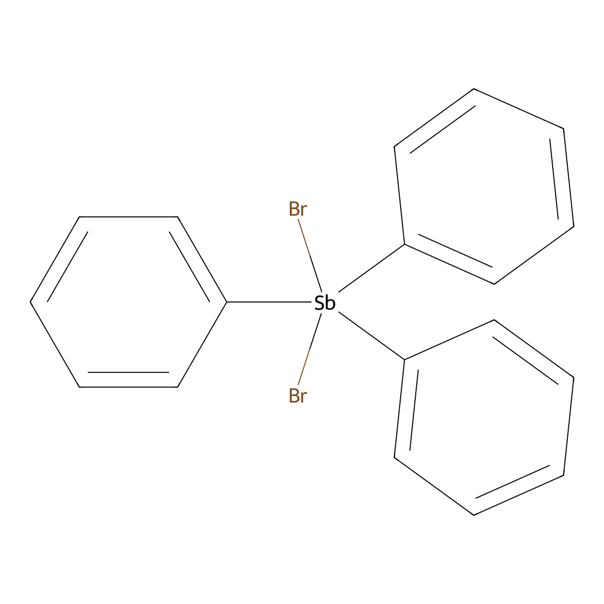 Triphenylantimony dibromide molecular structure, CAS 1538-59-6