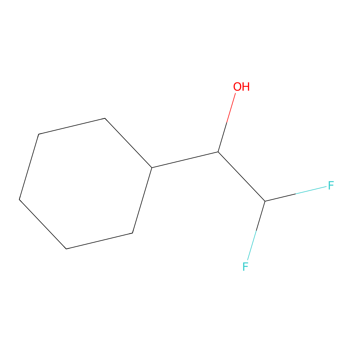 1-Cyclohexyl-2,2-difluoroethan-1-ol molecular structure, CAS 153801-10-6