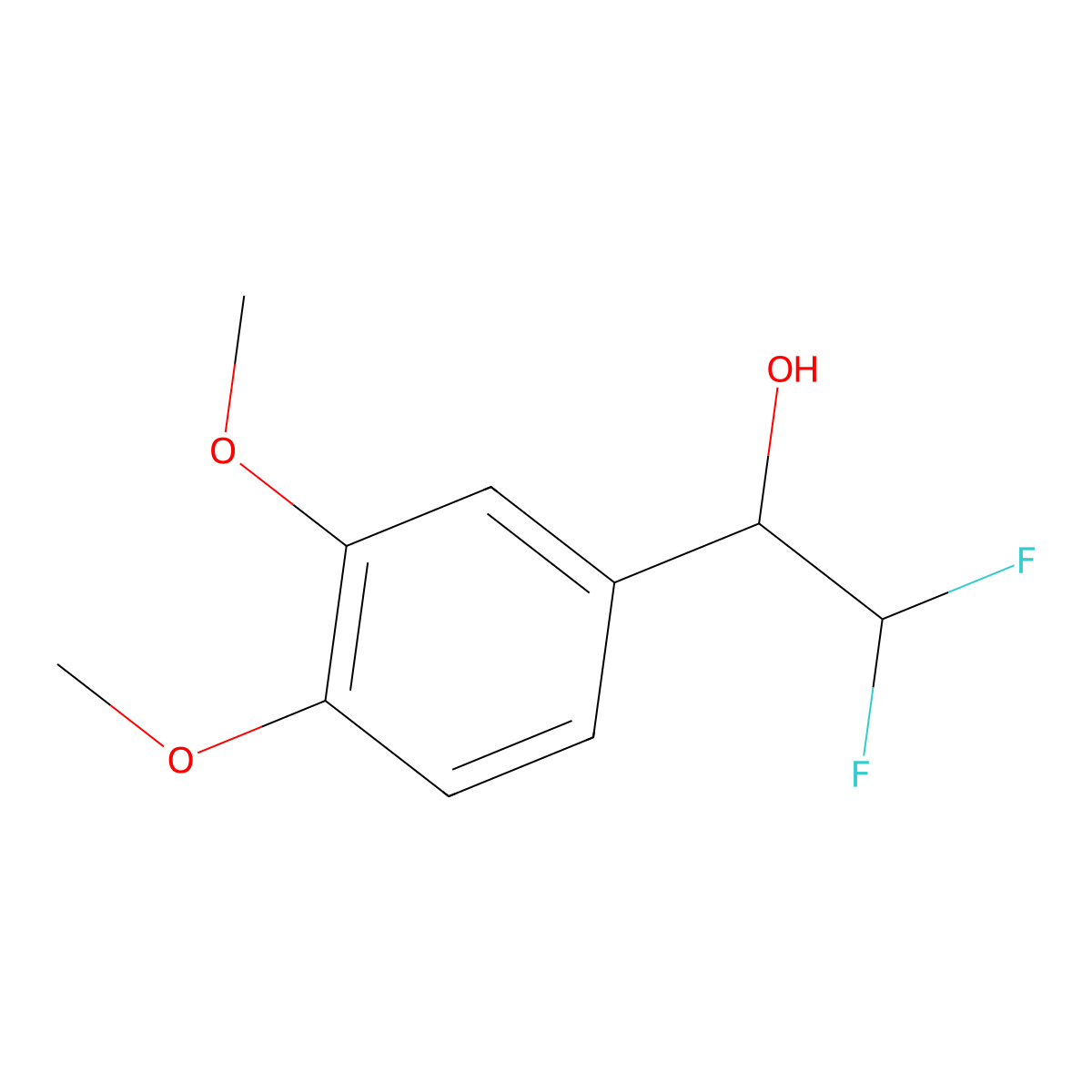 1-(3,4-Dimethoxyphenyl)-2,2-difluoroethan-1-ol molecular structure, CAS 153801-14-0