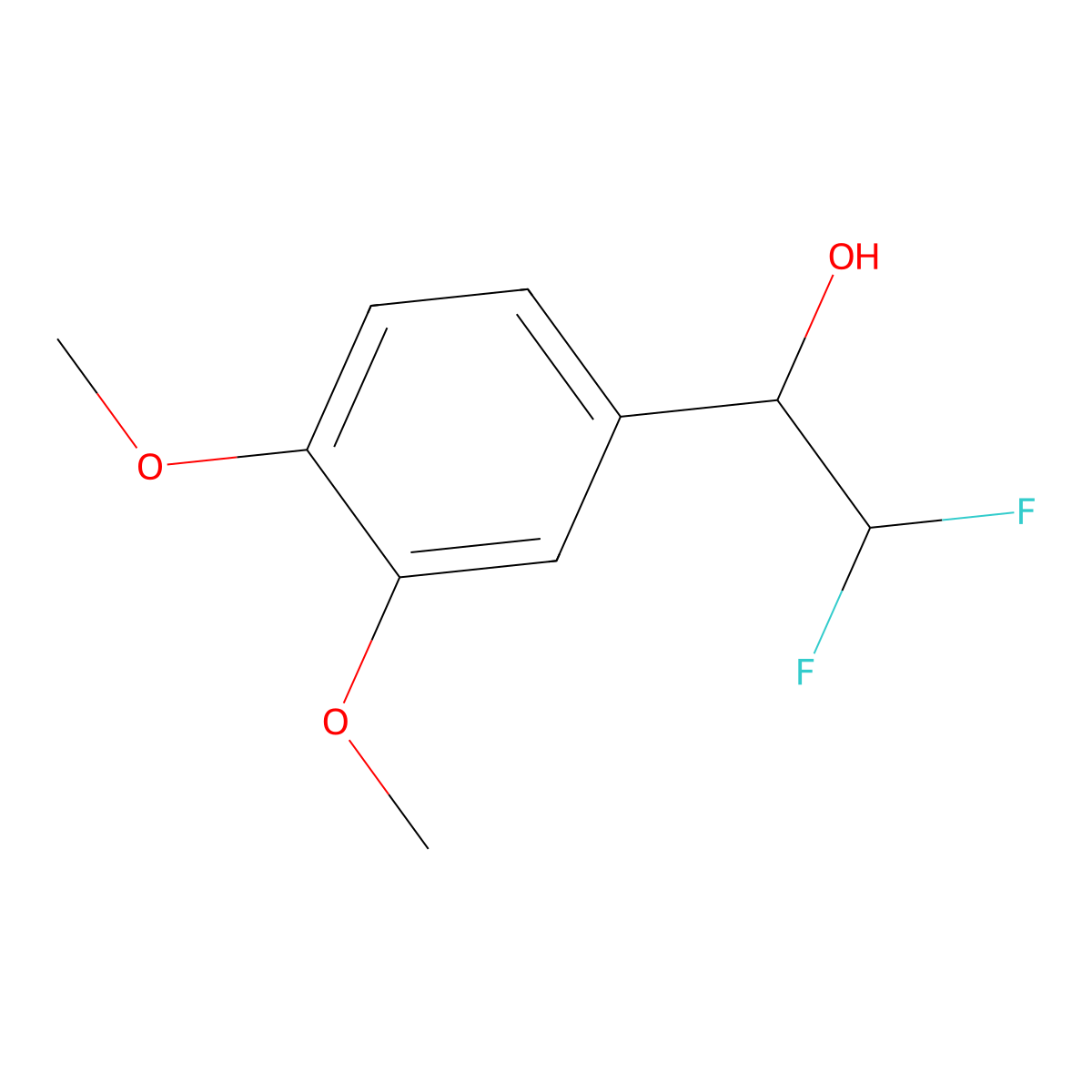 1-(3,4-Dimethoxyphenyl)-2,2-difluoroethan-1-ol molecular structure, CAS 153801-14-0