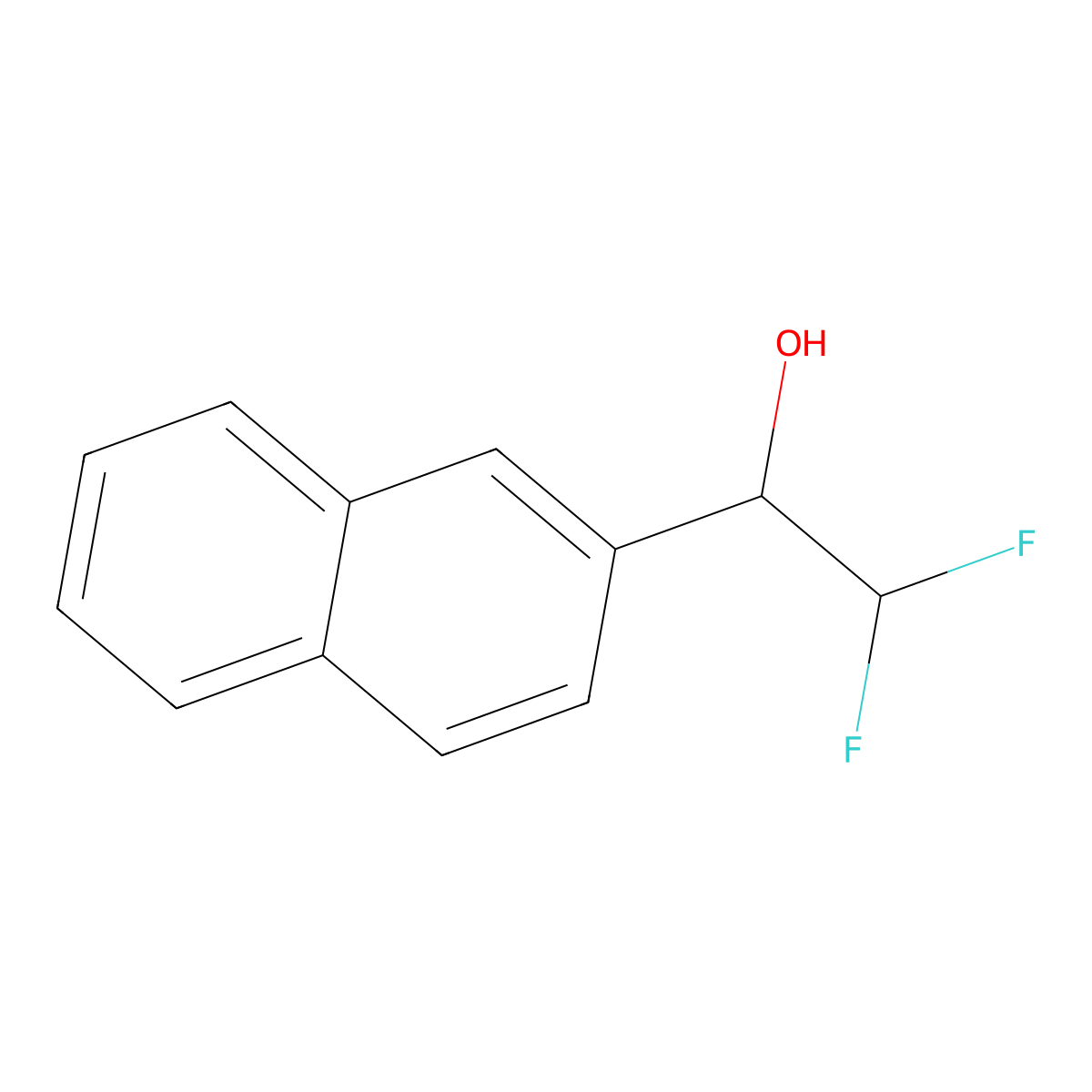 2,2-Difluoro-1-naphthalen-2-yl-ethanol molecular structure, CAS 153801-15-1