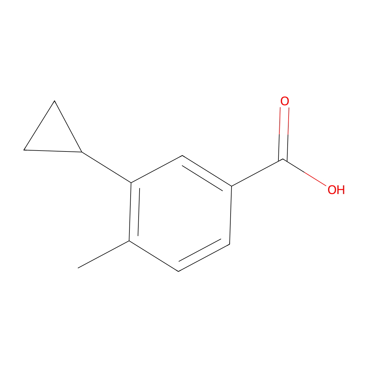 3-Cyclopropyl-4-methylbenzoic acid molecular structure, CAS 1538015-77-8