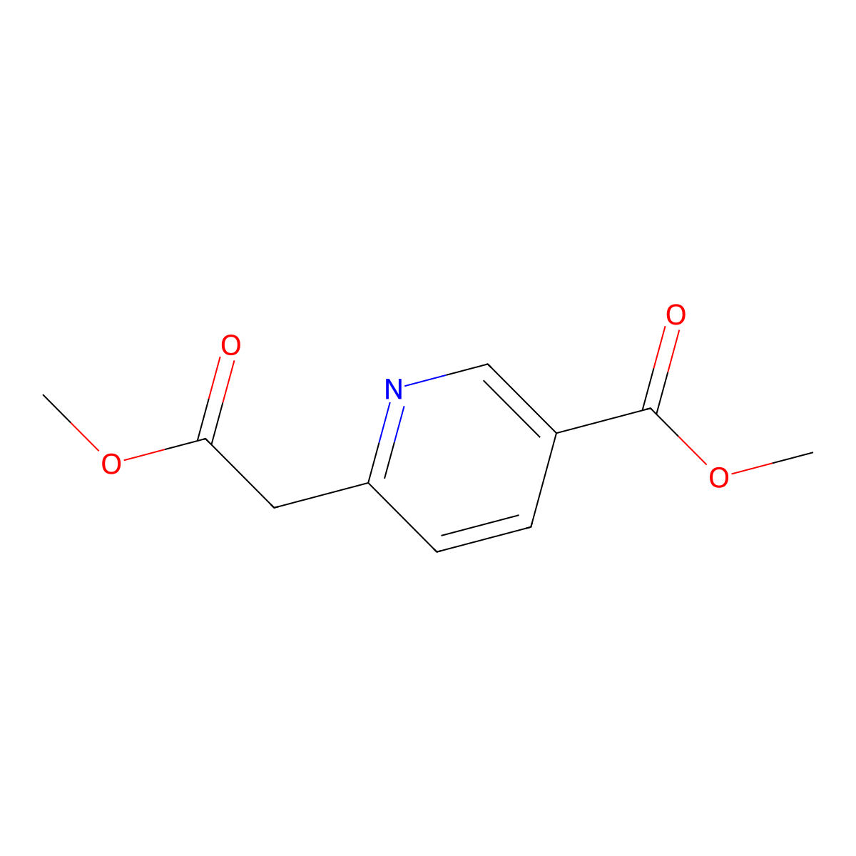 Methyl 6-(2-methoxy-2-oxoethyl)nicotinate molecular structure, CAS 153802-53-0